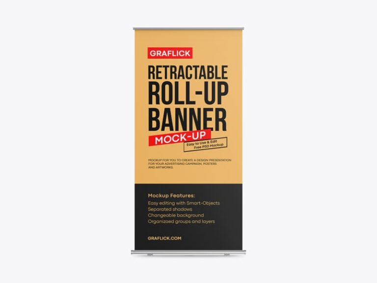 Free Retractable Roll Up Banner Mockup | | GRAFLICK