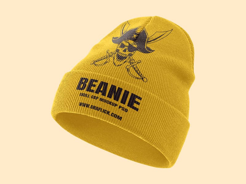 Free Beanie Skull Cap Mockup PSD