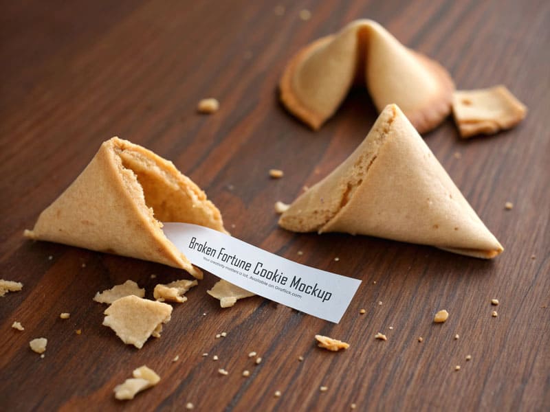 Free Broken Fortune Cookie Mockup PSD