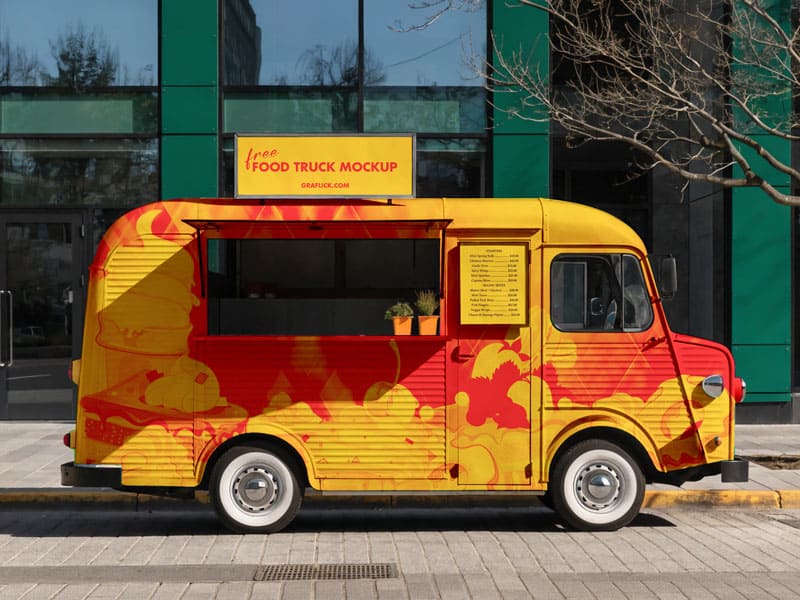 Free Food Truck Mockup PSD