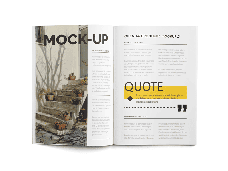 Free Open A5 Brochure Mockup PSD Download/A5 Catalogue Mockup