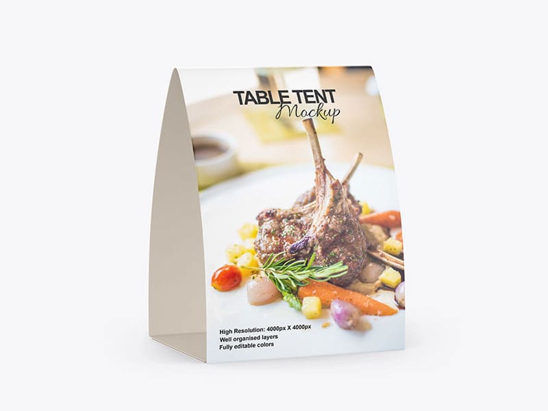 Free Table Tent Mockup PSD