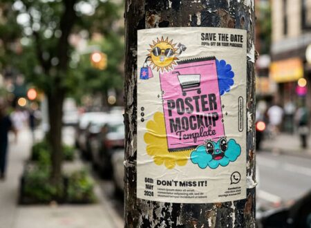 wrinkled poster mockup